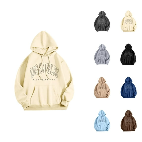 Los Angeles Hoodies for Men 2025 Fall Winter Long Sleeve Hooded Sweatshirt with Pockets Pullover Hoody Mens Hoodies