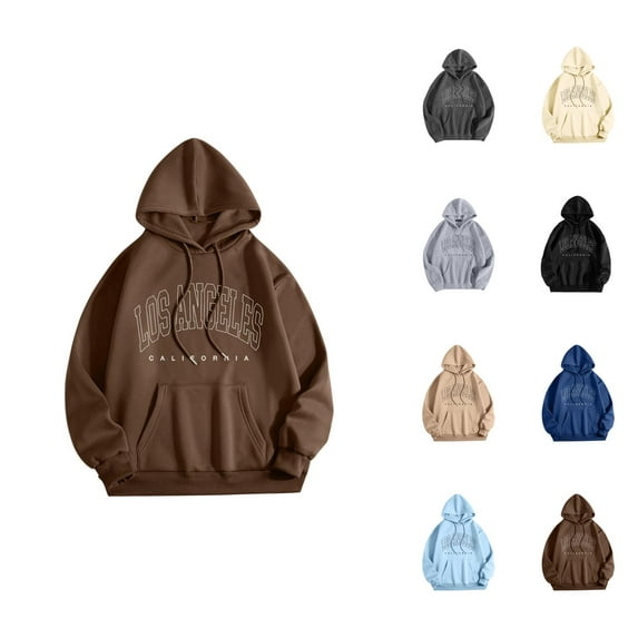 Los Angeles Hoodies for Men 2025 Fall Winter Long Sleeve Hooded Sweatshirt with Pockets Pullover Hoody Mens Hoodies