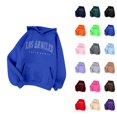 thumbnail image 1 of Los Angeles Hoodies for Women 2025 Fall Winter Lined Y2K Hoodie with Pockets Hooded Sweatshirt Pullover Tops, 1 of 5