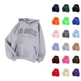 thumbnail image 1 of Los Angeles Hoodies for Women 2025 Fall Winter Lined Y2K Hoodie with Pockets Hooded Sweatshirt Pullover Tops, 1 of 3