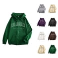 thumbnail image 1 of Los Angeles Hoodies for Women 2025 Long Sleeve Y2K Graphic Zip Up Hoodie with Pockets Hooded Sweatshirt Women Jacket, 1 of 4