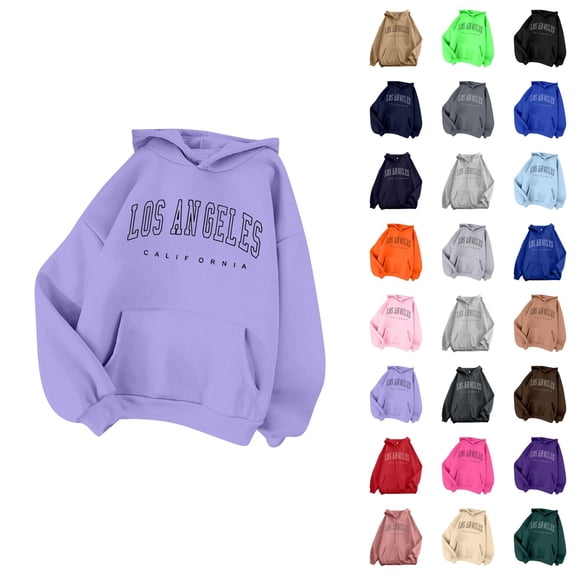 Los Angeles Hoodies for Women 2025 Long Sleeve Zip Up Y2K Graphic Hoodie with Pockets Hooded Sweatshirt Women Jacket