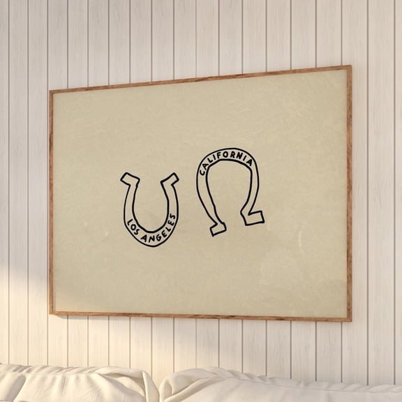 Los Angeles Horseshoe Print: California Poster, La Wall Art UNFRAMED PAPER POSTER, Home Decor, Vintage Gift, Living Room Dercor