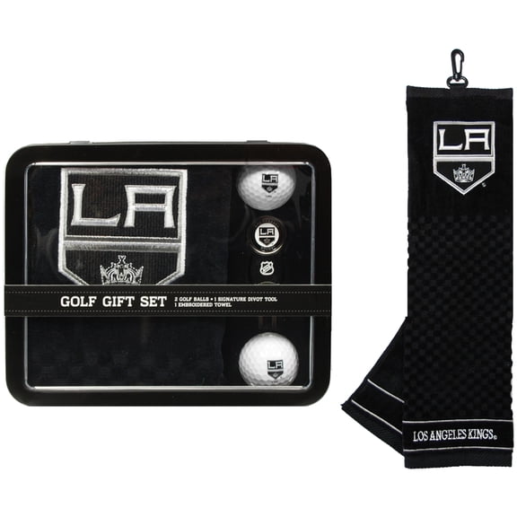 Los Angeles Kings Embroidered Golf Towel, Two Golf Balls and Divot Tool Gift Set - No Size