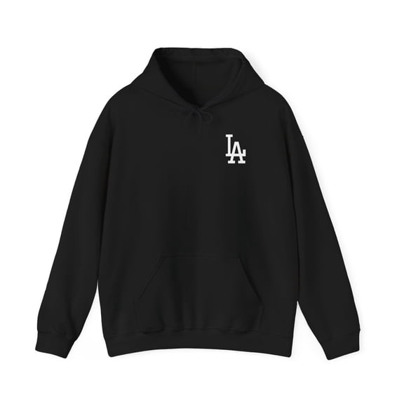 Los Angeles L.A City Logo LA Script Baseball Unisex Hoodie Sweatshirt - XL / Black