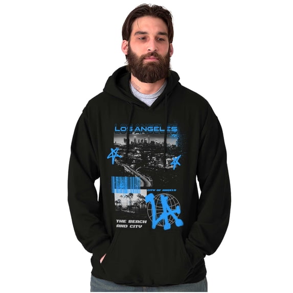 Los Angeles LA Barcode Graffiti Hoodie Sweatshirt Women Men Brisco Brands S