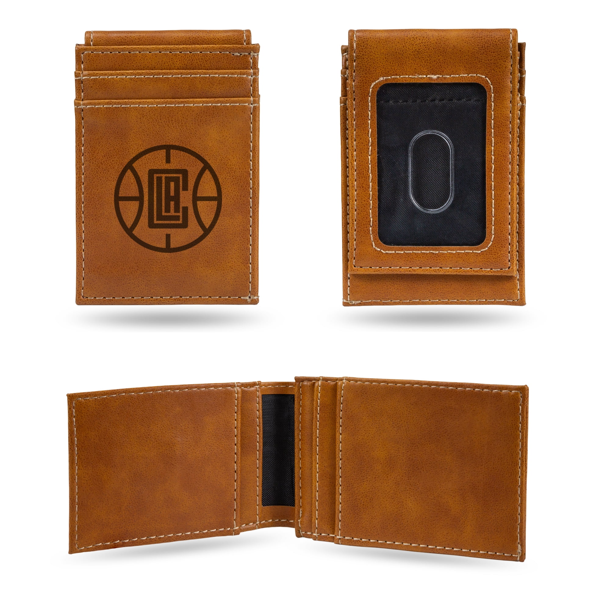 Los Angeles LA Basketball Clippers Brown Money Clip Front Pocket Slim Wallet