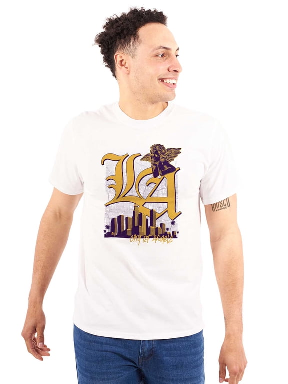 Los Angeles LA City of Angels Skyline Plus Size Crewneck Graphic Tee Shirt Brisco Brands 3X