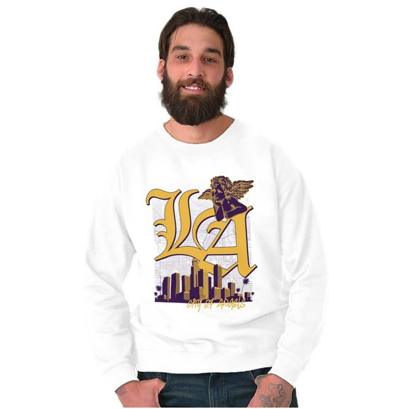 Los Angeles LA City of Angels Skyline Sweatshirt for Men or Women Brisco Brands S