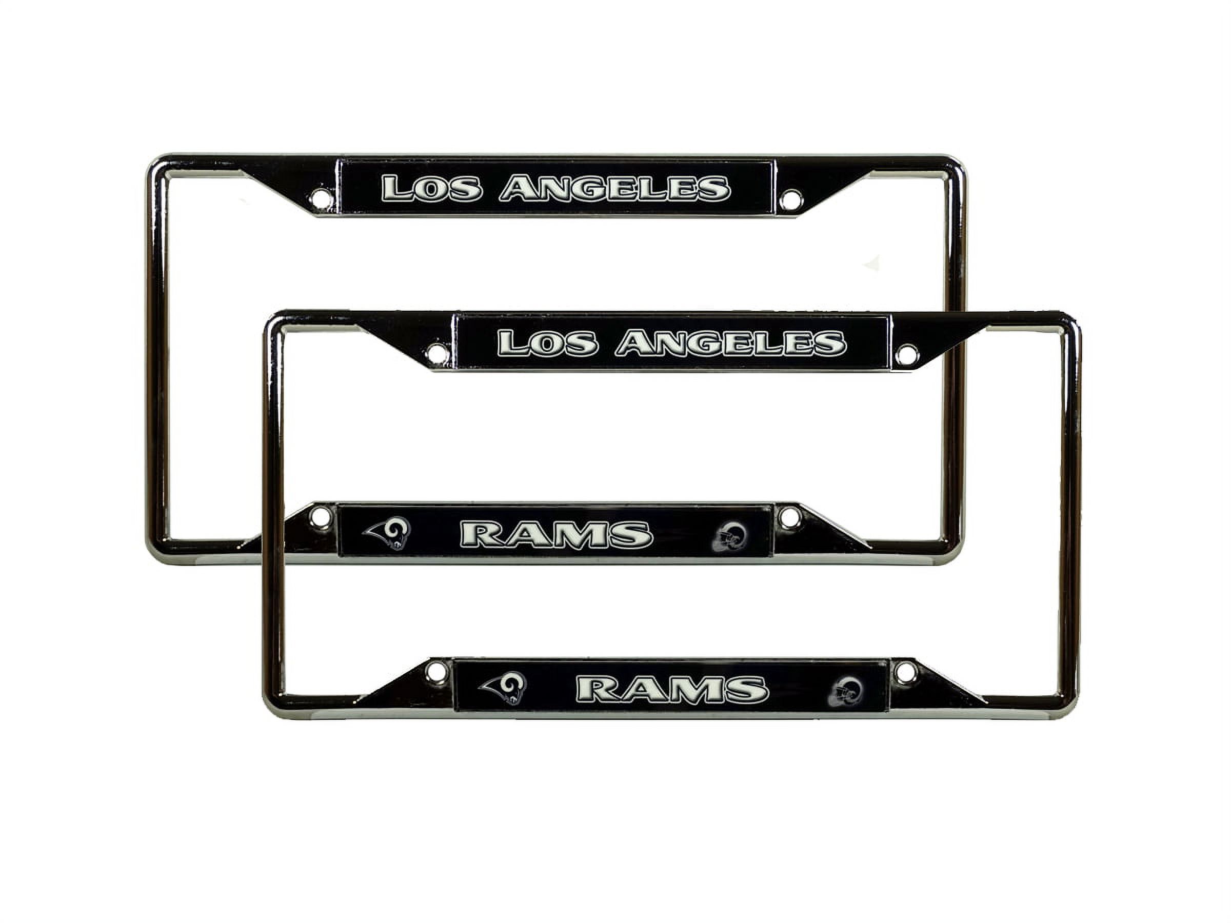 Los Angeles LA Football Rams Chrome FourCorner View License Plate