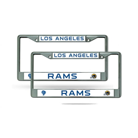 Los Angeles LA Retro Rams Football Chrome Metal License Plate Frame - Set of 2 Frames