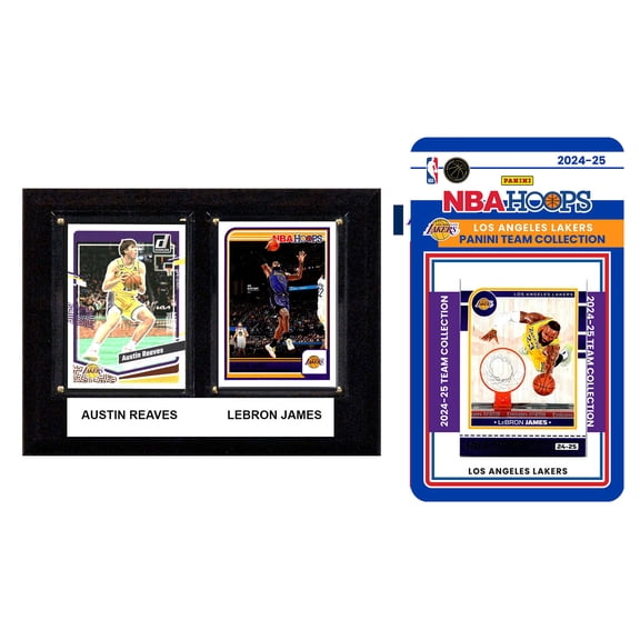 Los Angeles Lakers 6" x 8" Player Plaque & 2024 Team Trading Card Set
