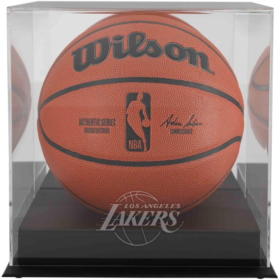 Los Angeles Lakers Black Base Logo Basketball Display Case with Mirror Back