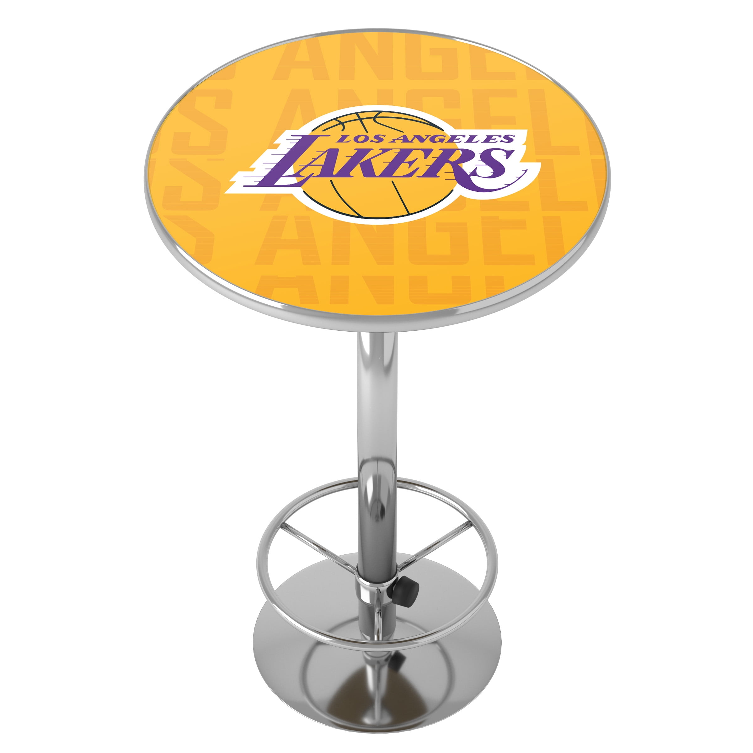 Los Angeles Lakers City Bar Table with Adjustable Footrest and Acrylic Top
