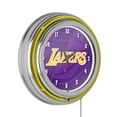 thumbnail image 1 of Los Angeles Lakers Fade Retro Neon Analog Wall Clock with Pull Chain, 1 of 4