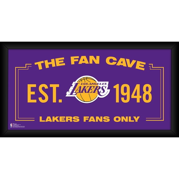 Los Angeles Lakers Framed 10" x 20" Fan Cave Collage