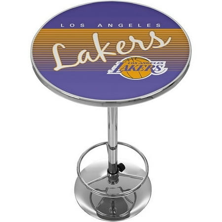 Los Angeles Lakers NBA Hardwood Classics Chrome Pub Table - Purple, Gold