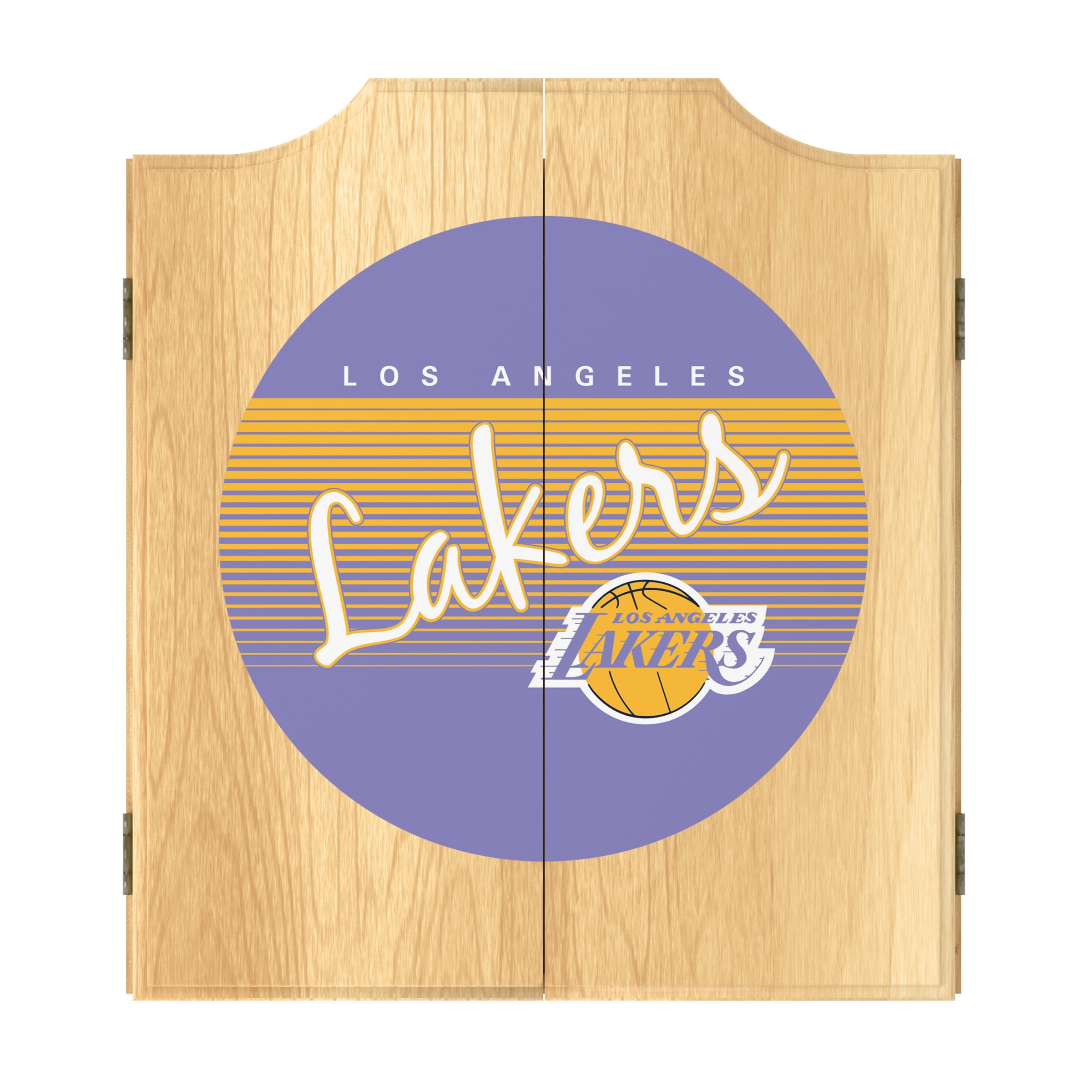 Los Angeles Lakers Hardwood Classics Dart Board Set with 6