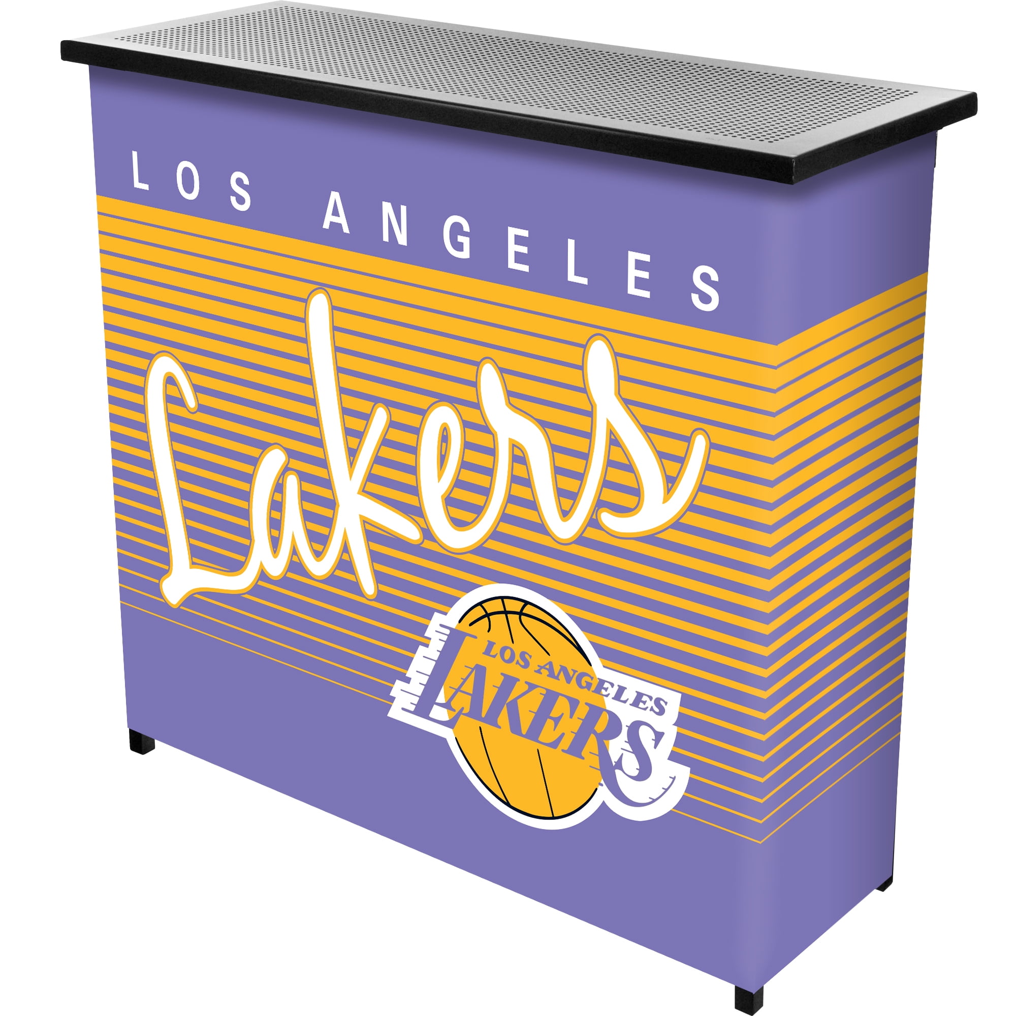 Los Angeles Lakers Hardwood Classics Indoor or Outdoor Portable Bar with 2 Shelves