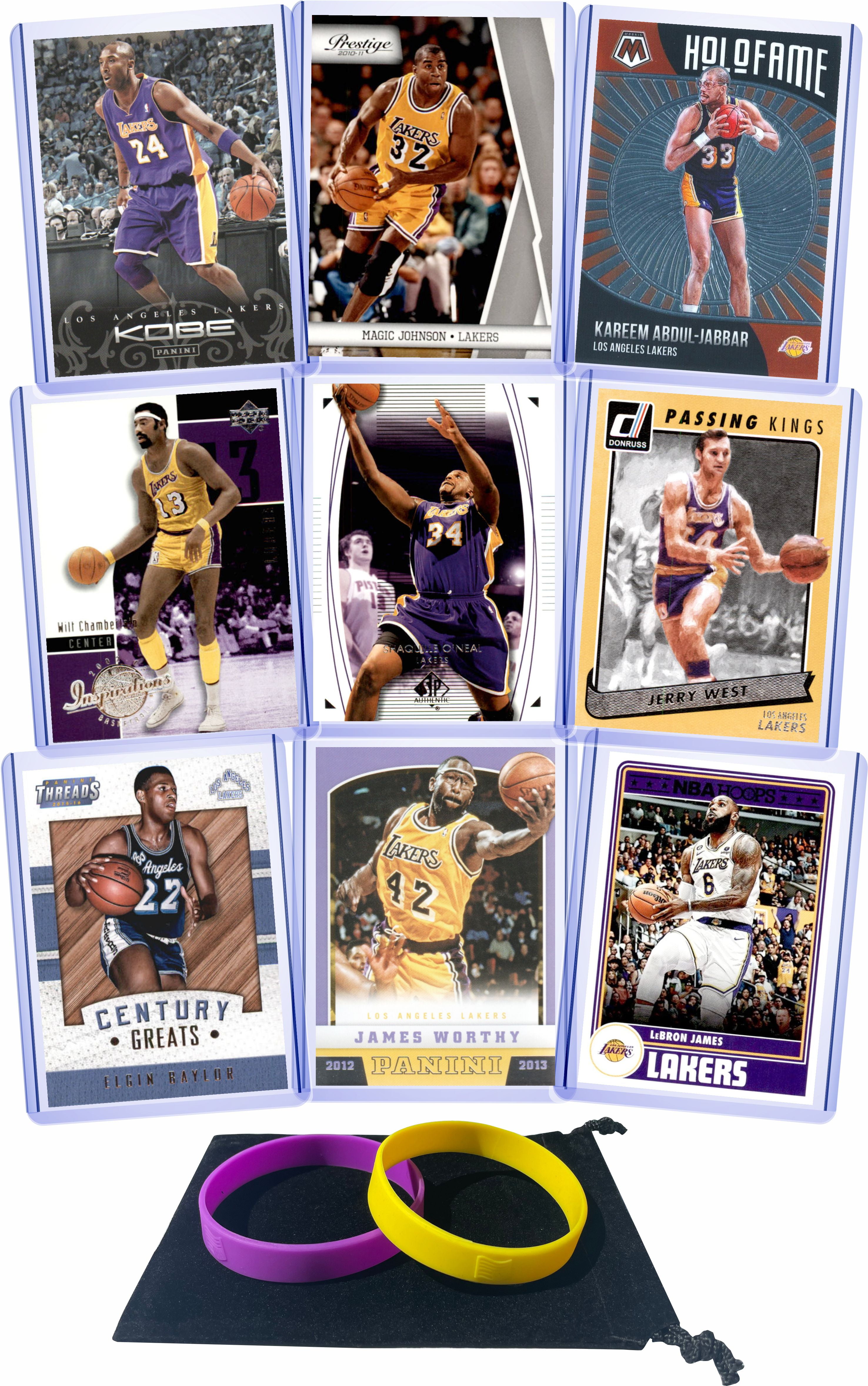 Los Angeles Lakers Legends Cards Kobe Bryant, Magic Johnson, Kareem