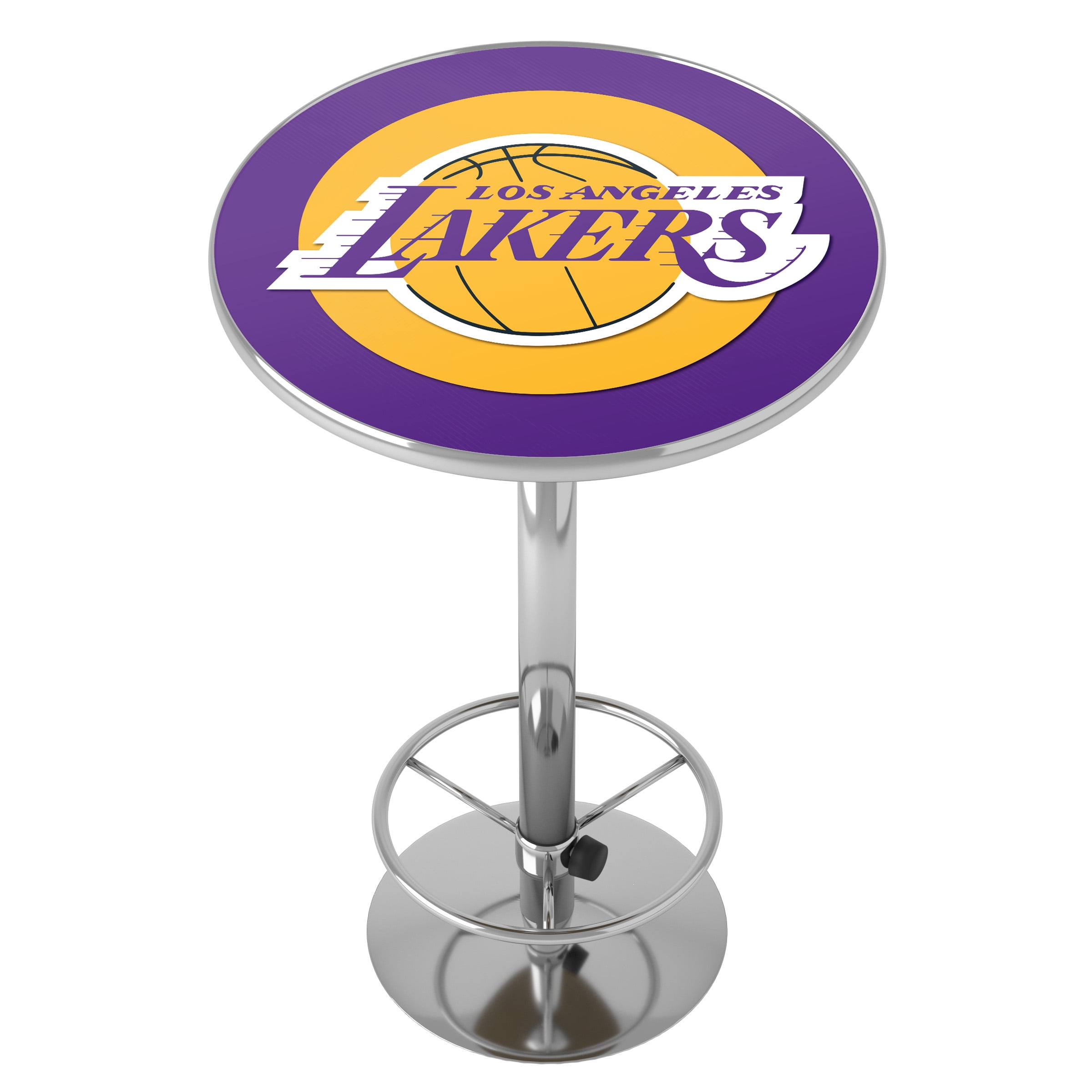 Los Angeles Lakers Logo Bar Table with Adjustable Footrest and Acrylic Top