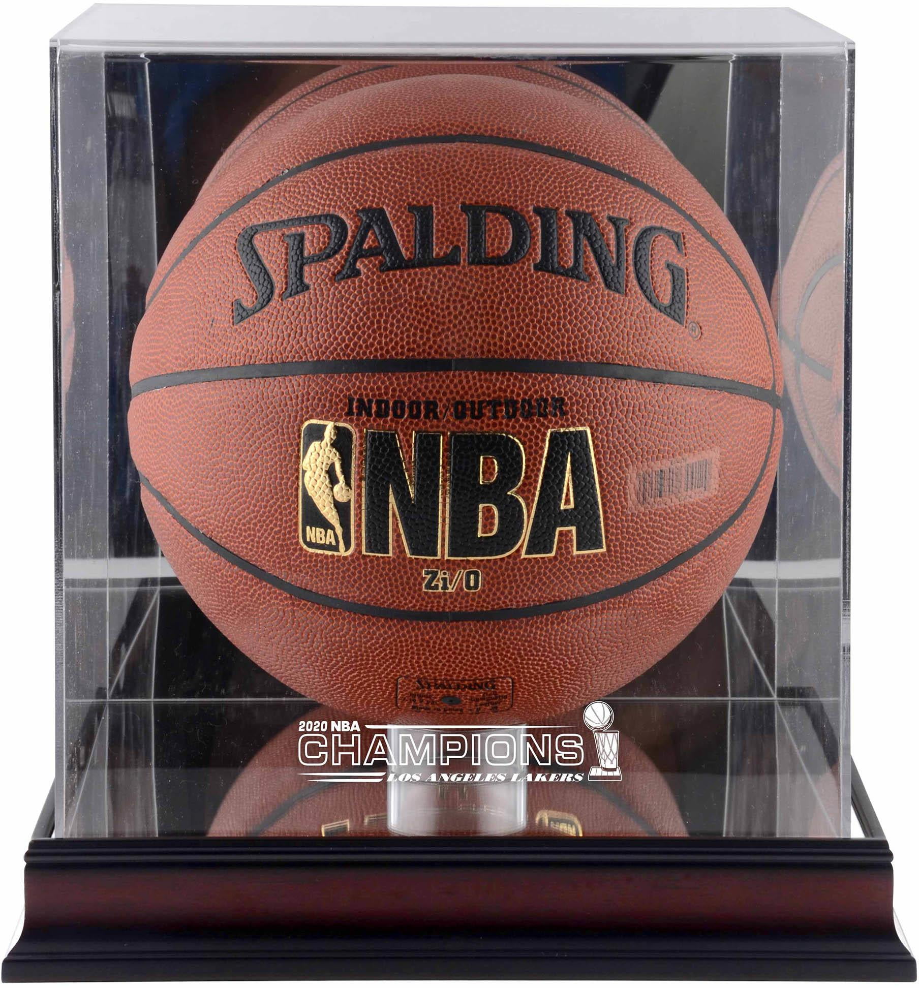 Los Angeles Lakers Mahogany 2020 NBA Finals Champions Logo Basketball Display Case - Fanatics Authentic Certified