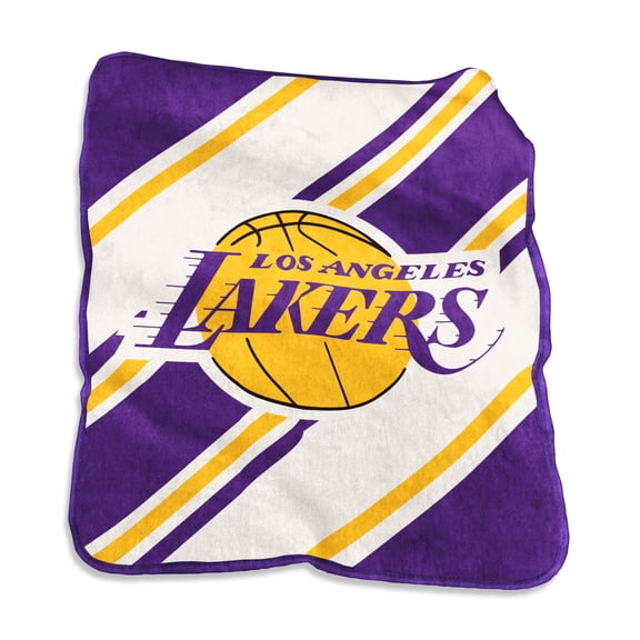 Logo Brands Los Angeles Lakers 50" x 60" Raschel Stripe Throw Blanket