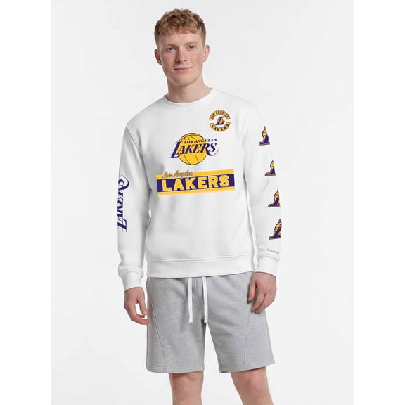 Los Angeles Lakers Reebok Mens White Crew Sweatshirt