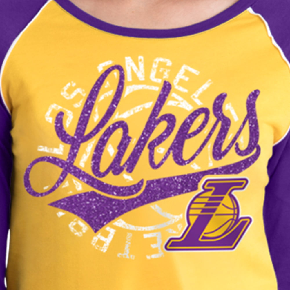 Los Angeles Lakers Women's NBA Long Sleeve Baby Jersey Crew Neck Tee