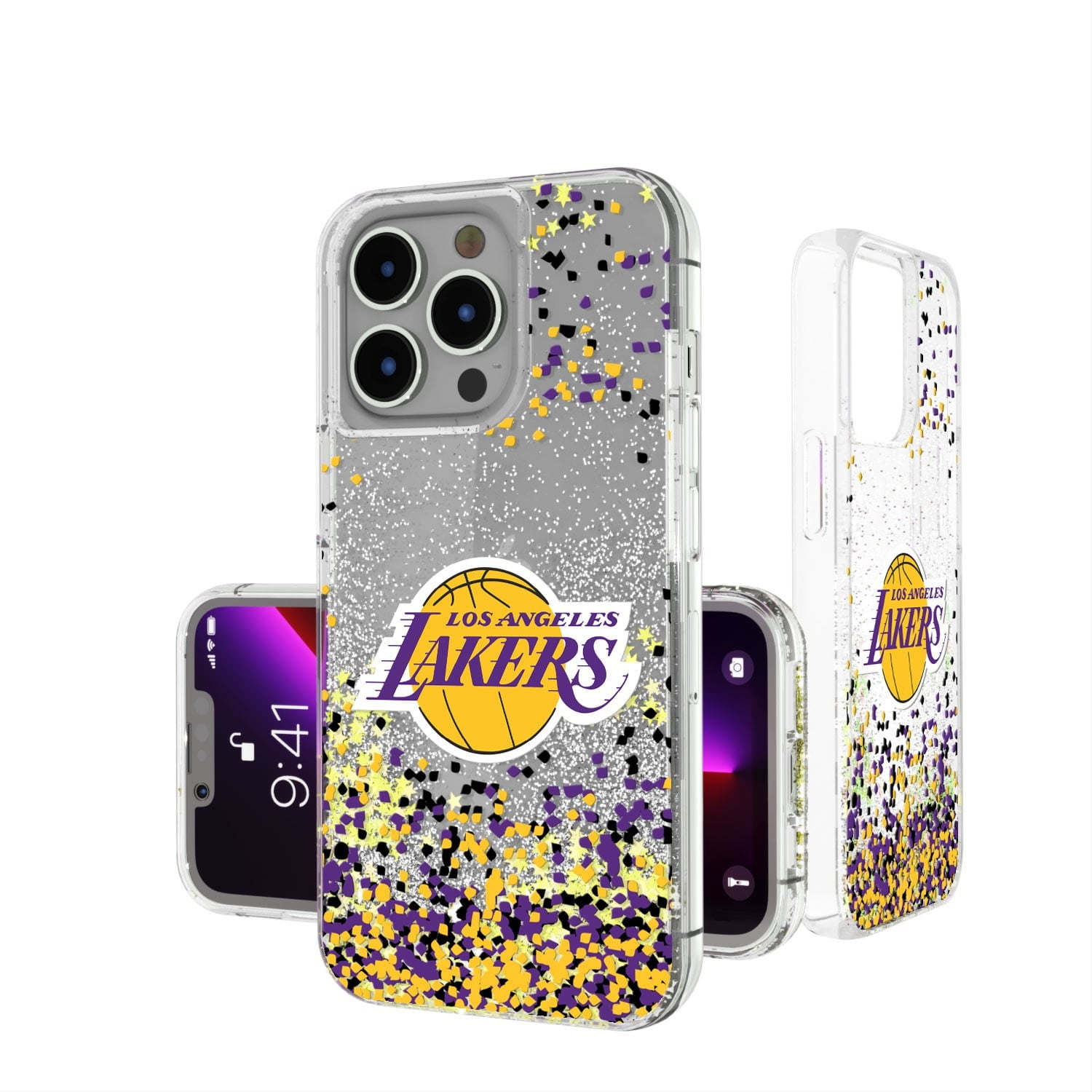 Los Angeles Lakers iPhone Glitter Case with Confetti Design Los Angeles Lakers iPhone Glitter Case with Confetti Design