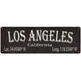 thumbnail image 1 of Los Angeles Latitude & Longitude Black Metal Sign 6x18 6180413C, 1 of 1