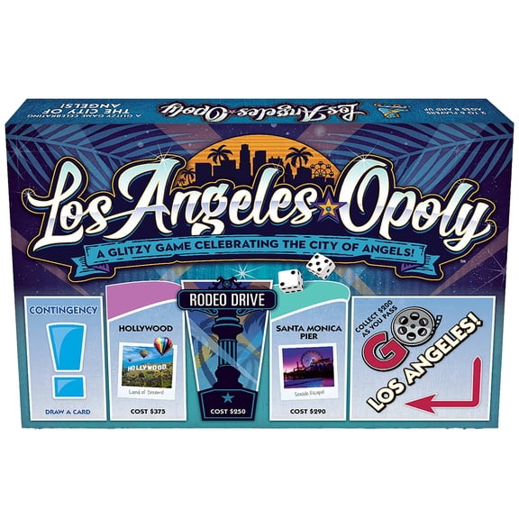 Late For The Sky: Los Angeles-Opoly - City Themed Opoly-Style Board Game, Landmark Properties, Family Strategy, 2-6 Player, Traditional or 1hr Version