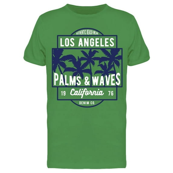 Los Angeles Palms And Waves. Tee Men's -Image by Shutterstock