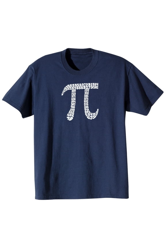 Men's 1st 100 Digits of Pi T-Shirt, Math Tee, Navy