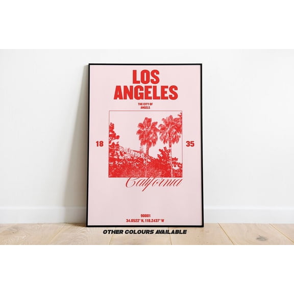 Los Angeles Poster, Vintage LA Print, Los Angeles Travel Poster, Retro Travel Poster, LA Wall Decor