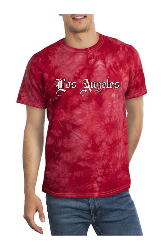 Los Angeles Quote Tie Dye Crystal Men - Men , Red, Small