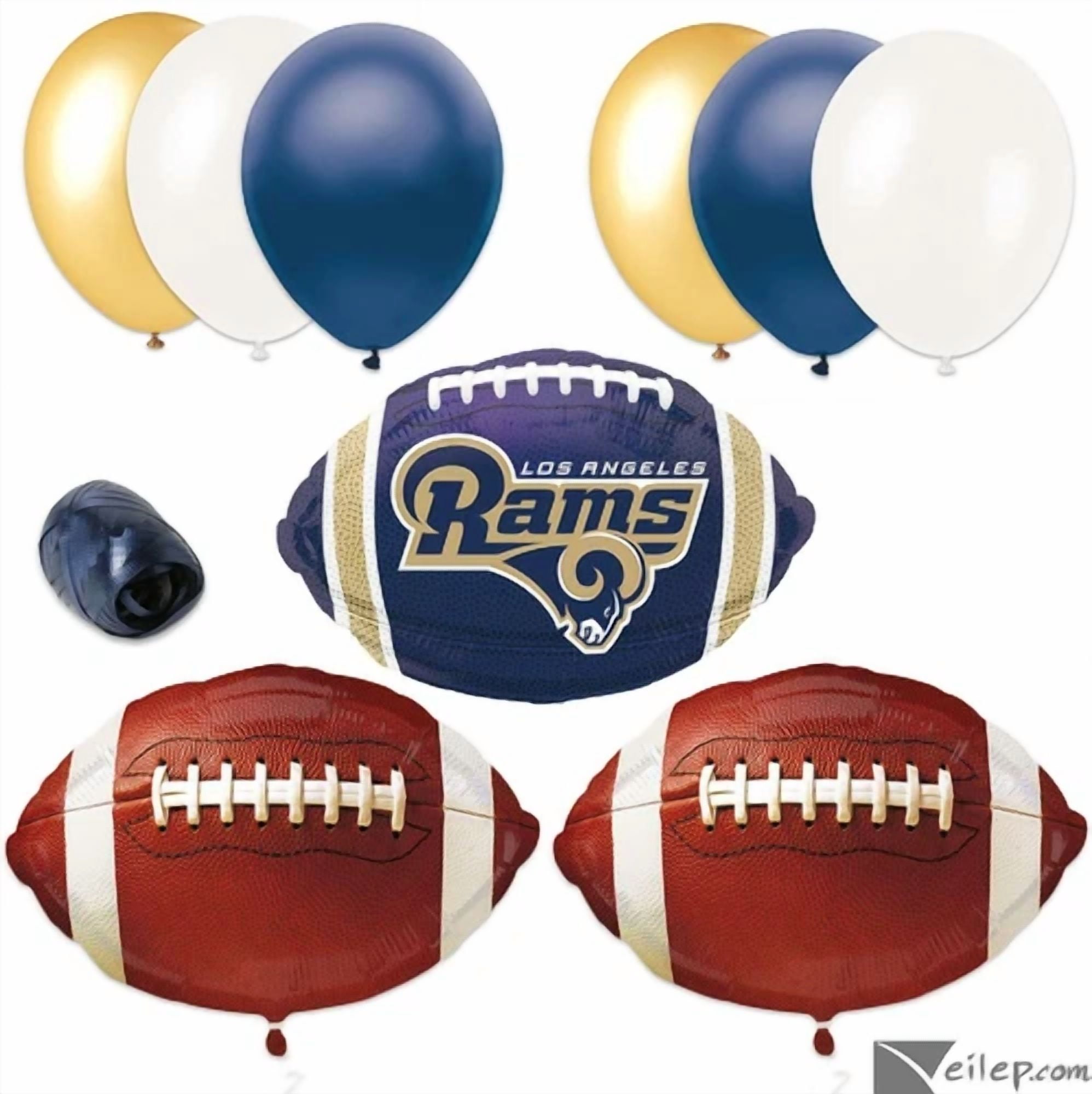 Los Angeles Ram Football Balloon Decorations Party Pack - 10Pc Starter Kit 10...