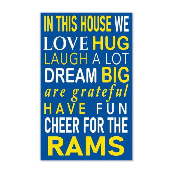 Los Angeles Rams 11" x 19" Briteline In This House Sign