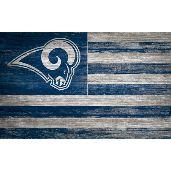 Los Angeles Rams 11'' x 19'' Distressed Flag Sign