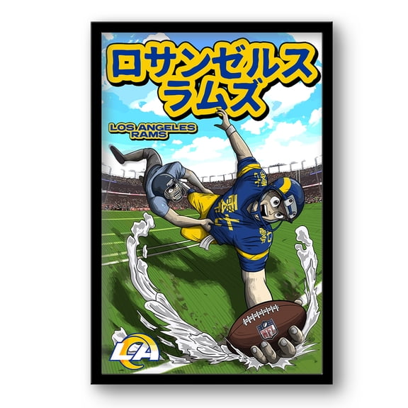 Los Angeles Rams 14" x 20" Framed Anime Art Print