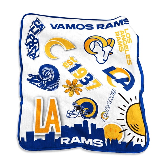 Los Angeles Rams 50'' x 60'' Native Raschel Plush Throw Blanket