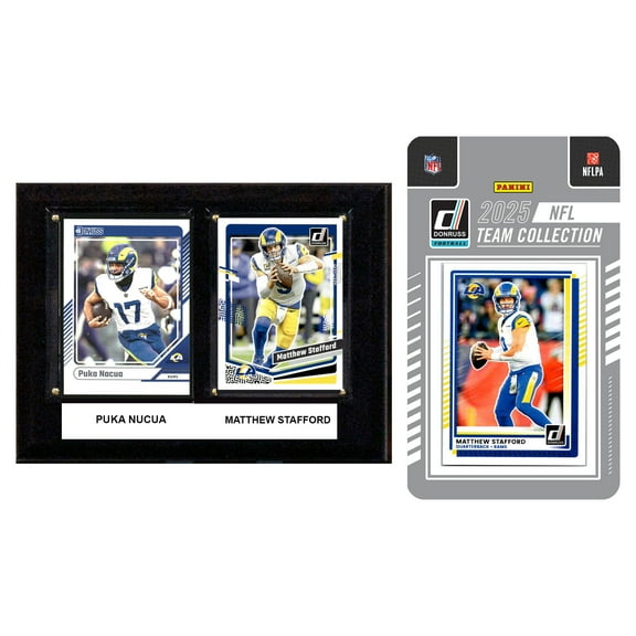 Los Angeles Rams 6" x 8" Player Plaque & 2025 Team Trading Card Set