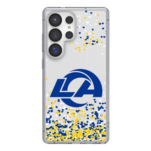 Los Angeles Rams Galaxy Clear Case with Confetti Design