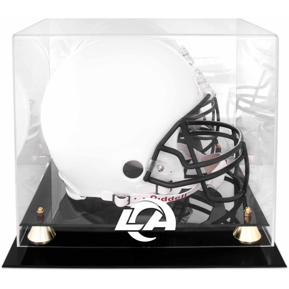 Los Angeles Rams Golden Classic Helmet Team Logo Display Case with Mirror Back