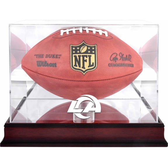 Los Angeles Rams Mahogany Football Team Logo Display Case with Mirror Back