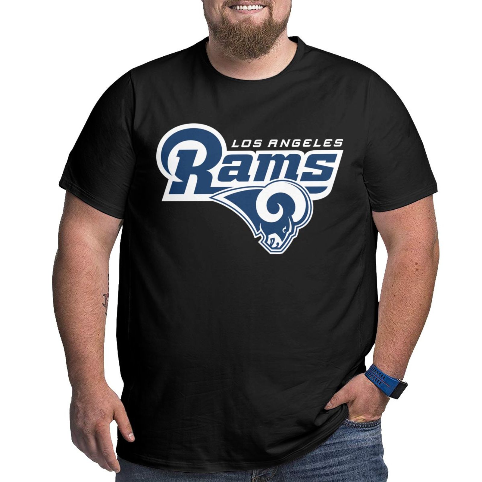 Los_Angeles_Rams Mens Big and Tall T Shirts Plus Size Casual Cotton