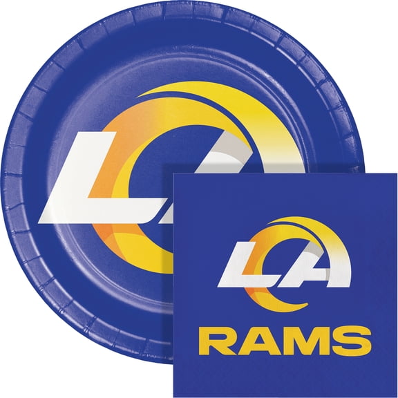 Los Angeles Rams Paper Plate and Napkin Party Kit, 64 ct
