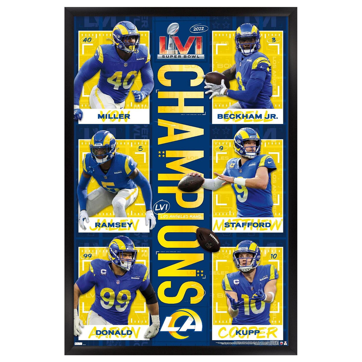 Los Angeles Rams Super Bowl LVI Champions 24.25'' x 35.75'' Framed  Commemorative Poster 