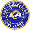 thumbnail image 1 of Los Angeles Rams 23.5" Distressed Round Sign, 1 of 2