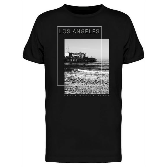 Los Angeles Santa Monica Beach T-Shirt Men -Image by Shutterstock, Male XX-Large